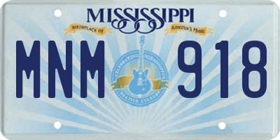 MS license plate MNM918