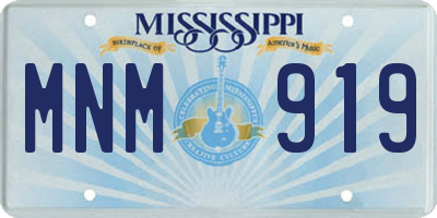 MS license plate MNM919