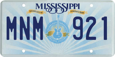 MS license plate MNM921