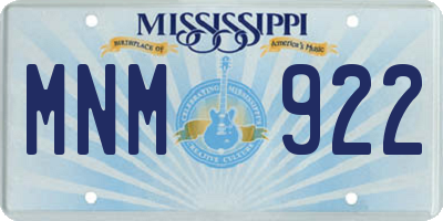 MS license plate MNM922