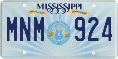 MS license plate MNM924
