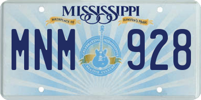 MS license plate MNM928