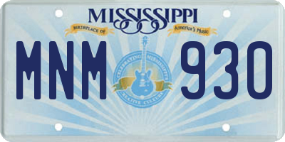 MS license plate MNM930