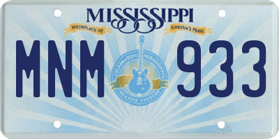 MS license plate MNM933