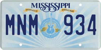 MS license plate MNM934