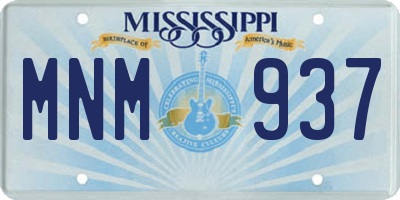 MS license plate MNM937