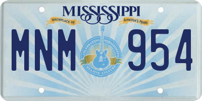 MS license plate MNM954
