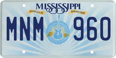 MS license plate MNM960