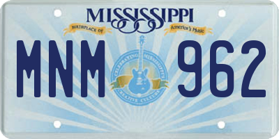 MS license plate MNM962