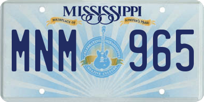 MS license plate MNM965