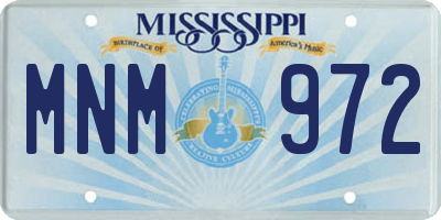 MS license plate MNM972