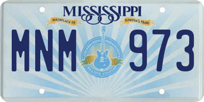 MS license plate MNM973