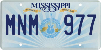 MS license plate MNM977