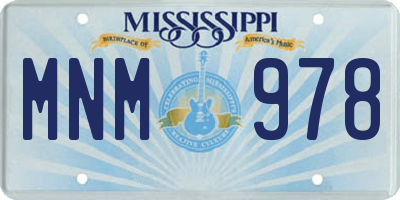 MS license plate MNM978