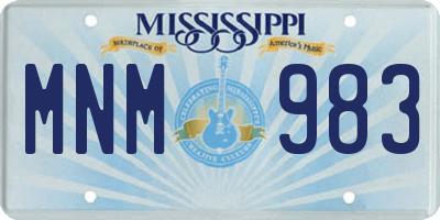MS license plate MNM983