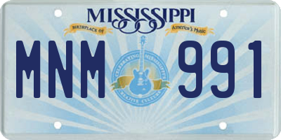 MS license plate MNM991