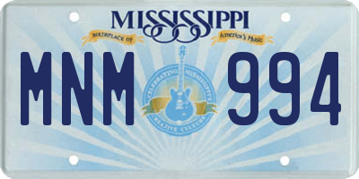 MS license plate MNM994