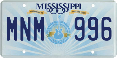 MS license plate MNM996