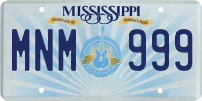 MS license plate MNM999