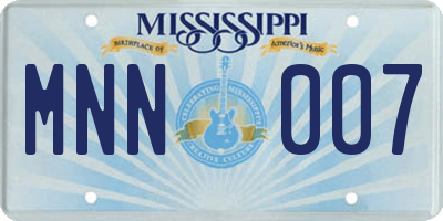 MS license plate MNN007