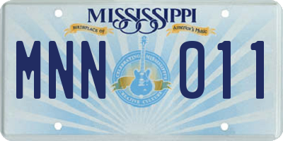 MS license plate MNN011