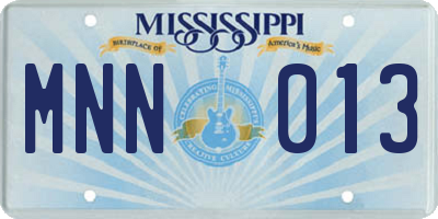 MS license plate MNN013