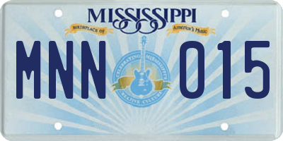 MS license plate MNN015