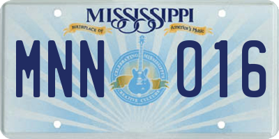 MS license plate MNN016