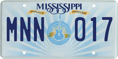 MS license plate MNN017