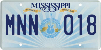 MS license plate MNN018
