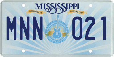 MS license plate MNN021