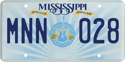 MS license plate MNN028