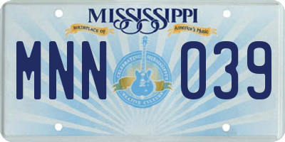MS license plate MNN039
