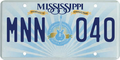 MS license plate MNN040