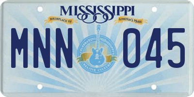 MS license plate MNN045