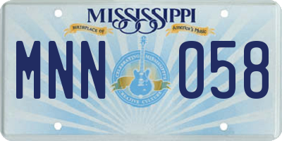 MS license plate MNN058