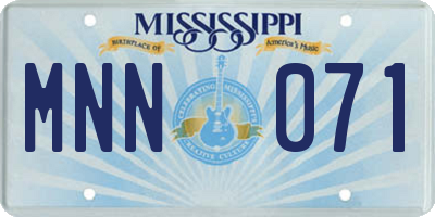 MS license plate MNN071
