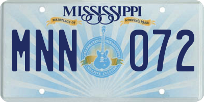 MS license plate MNN072