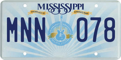 MS license plate MNN078