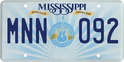 MS license plate MNN092