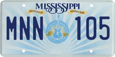 MS license plate MNN105