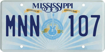 MS license plate MNN107