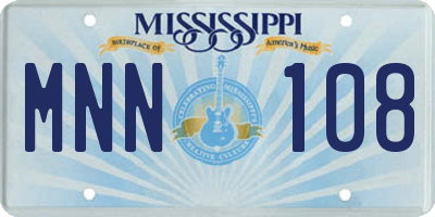MS license plate MNN108