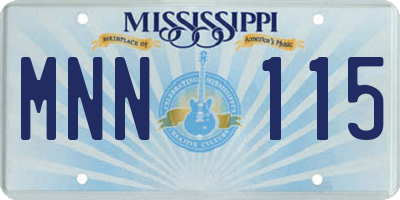 MS license plate MNN115