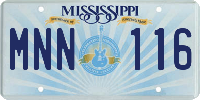 MS license plate MNN116