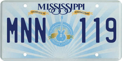 MS license plate MNN119