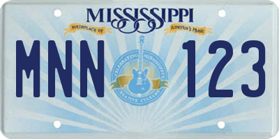 MS license plate MNN123