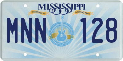 MS license plate MNN128