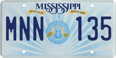 MS license plate MNN135