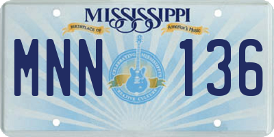 MS license plate MNN136